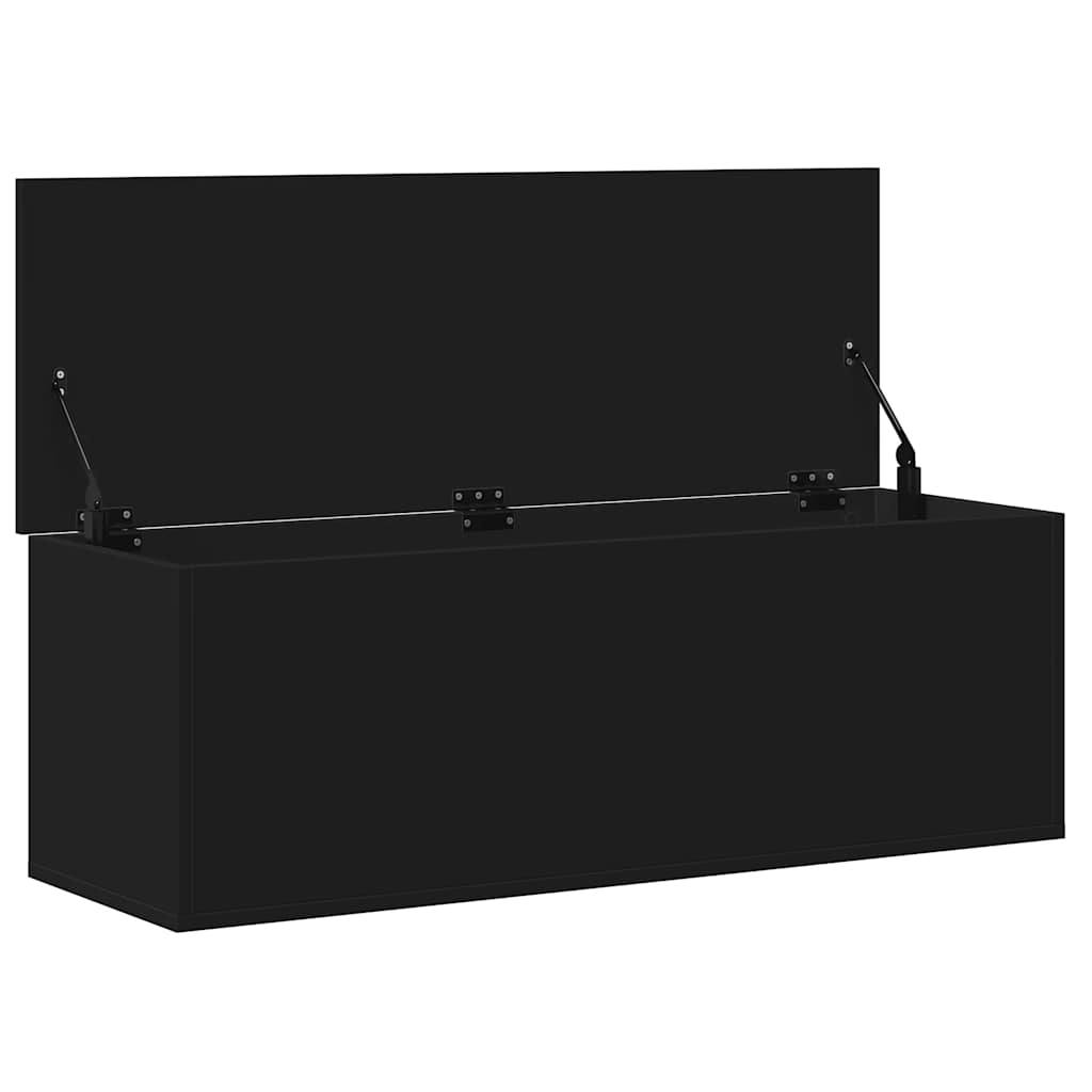 vidaXL Contenitore Portaoggetti Nero 102x35x35 cm in Truciolato