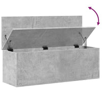 vidaXL Contenitore Portaoggetti Grigio Cemento 102x35x35cm Truciolato