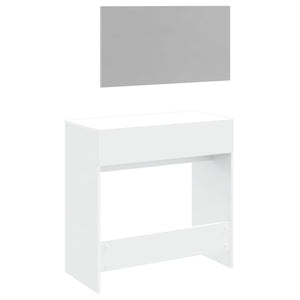 Toeletta con Specchio-Tavolo da Vanit¨¤ Bianco 80x39x80 cm