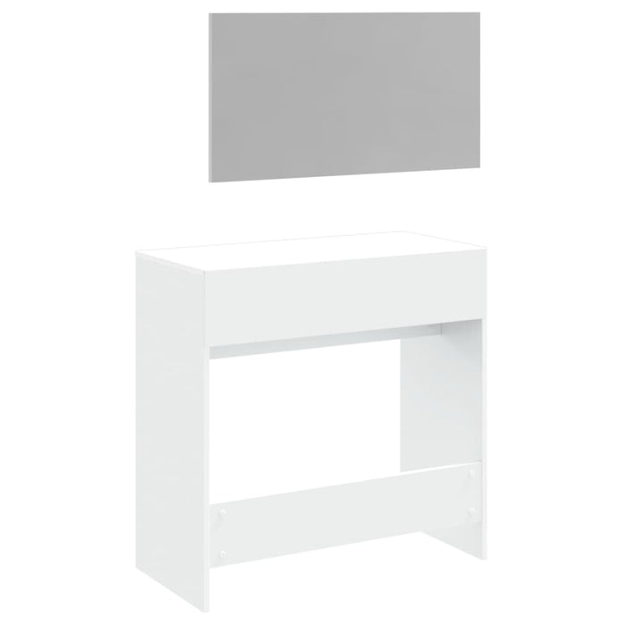 Toeletta con Specchio-Tavolo da Vanit¨¤ Bianco 80x39x80 cm