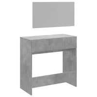 Toeletta con Specchio-Tavolo da Vanit¨¤ Grigio Cemento 80x39x80 cm