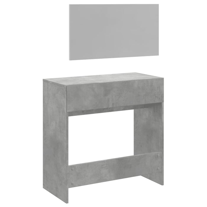 Toeletta con Specchio-Tavolo da Vanit¨¤ Grigio Cemento 80x39x80 cm