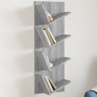 Libreria a Parete a 4 Ripiani Grigio Sonoma 33x16x90 cmcod mxl 116649
