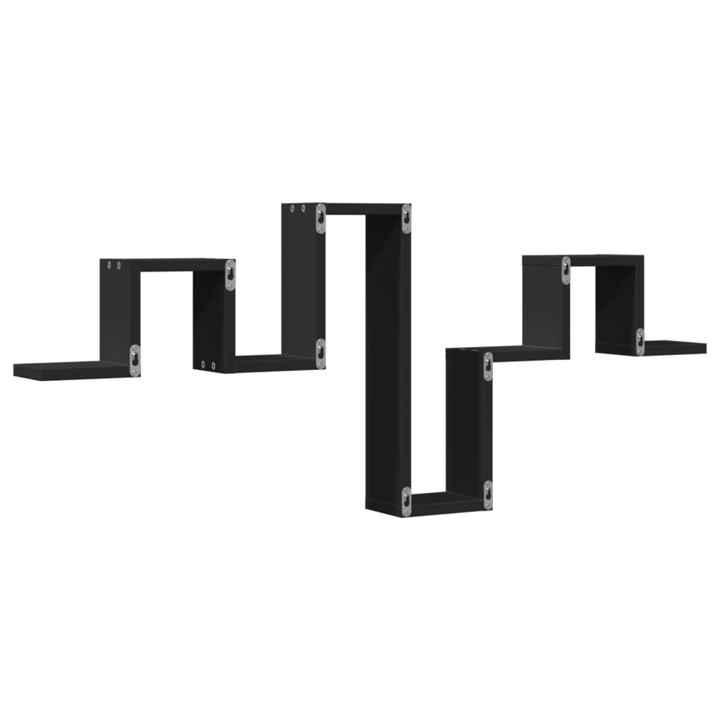 Scaffale a Parete Nero 104,5x10x43 cm in Legno Multistrato 840724