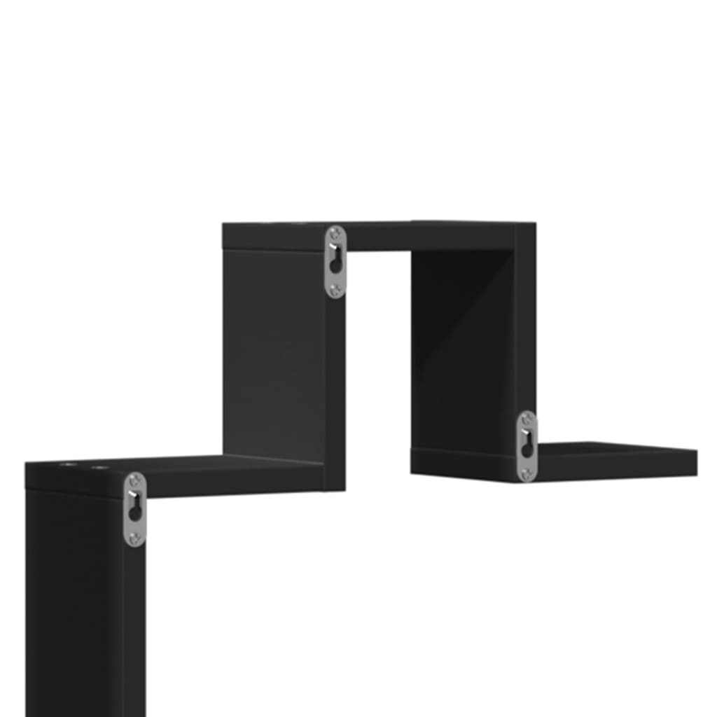 Scaffale a Parete Nero 104,5x10x43 cm in Legno Multistrato 840724