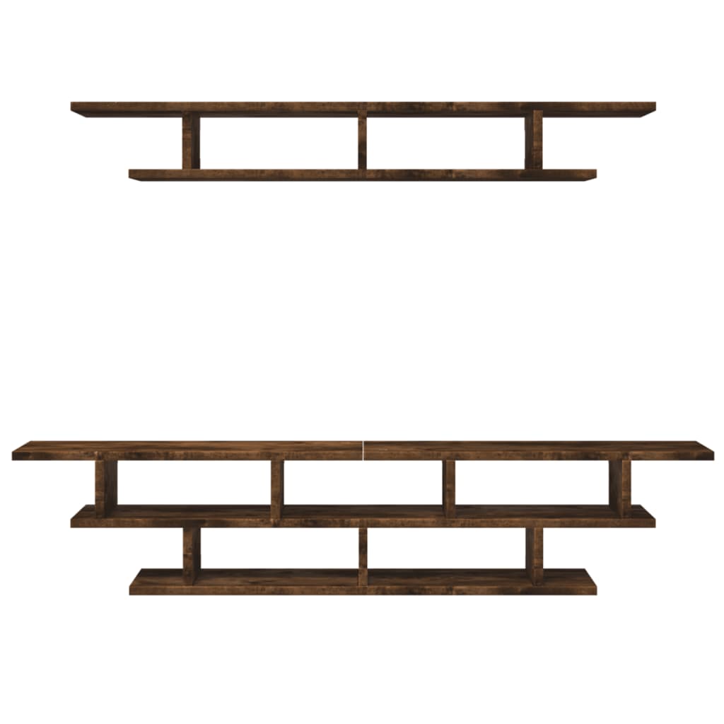 Mobili TV a Muro Rovere Fumo in Legno Multistrato 840734