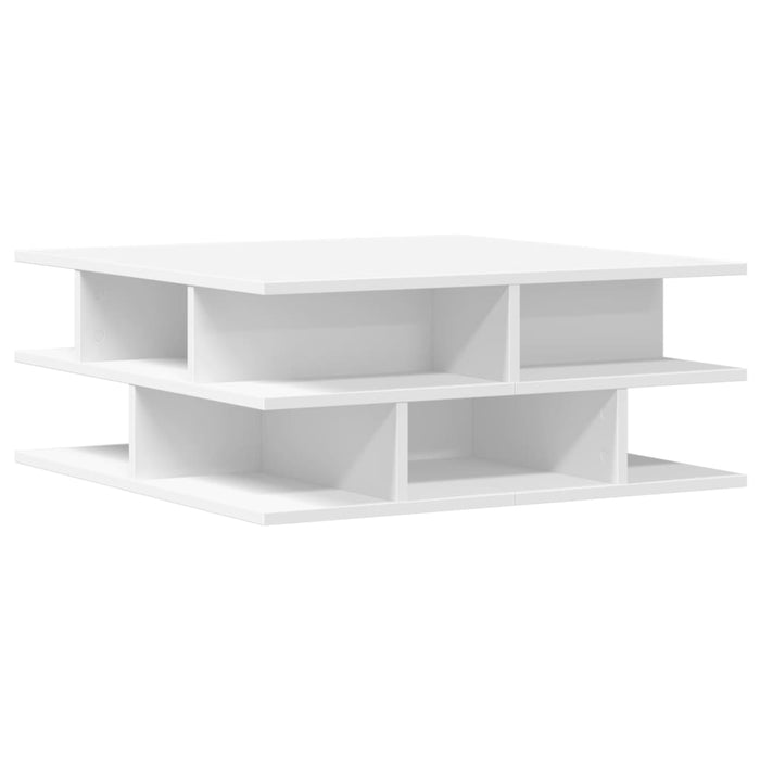 Tavolino da Salotto Bianco 70x70x29 cm in Legno Multistrato 840744