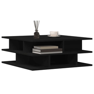 Tavolino da Salotto Nero 70x70x29 cm in Legno Multistrato 840745