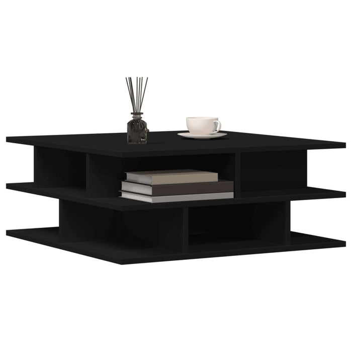 Tavolino da Salotto Nero 70x70x29 cm in Legno Multistrato 840745