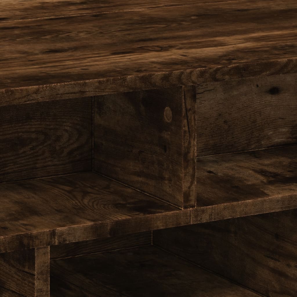 Tavolino da Salotto-Tavolino da soggiorno-Tavolo Rovere Fumo 70x70x29 cm Legno Multistrato