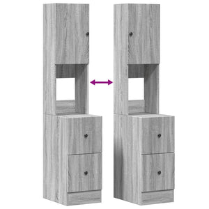 vidaXL Mobile da Cucina Grigio Sonoma 35x50x180cm in Legno Multistrato