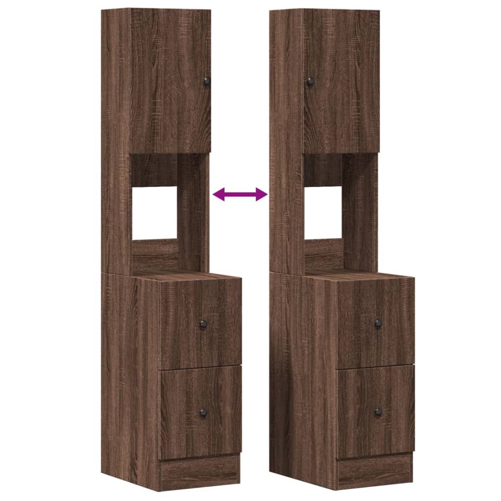 Mobile da cucina-Armadio da cucina Rovere Marrone 35x50x180 cm Legno Multistrato