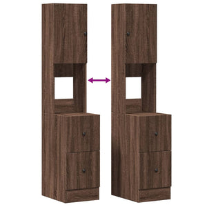 Mobile da cucina-Armadio da cucina Rovere Marrone 35x50x180 cm Legno Multistrato