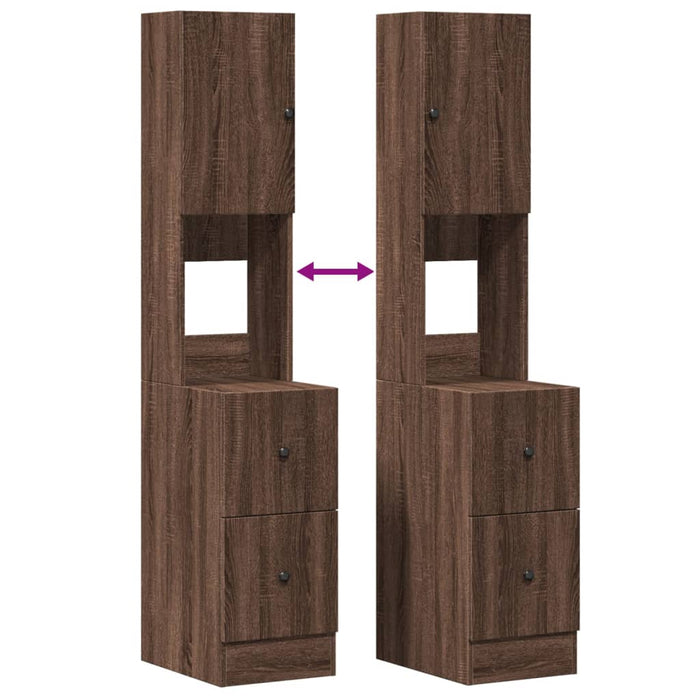 Mobile da cucina-Armadio da cucina Rovere Marrone 35x50x180 cm Legno Multistrato