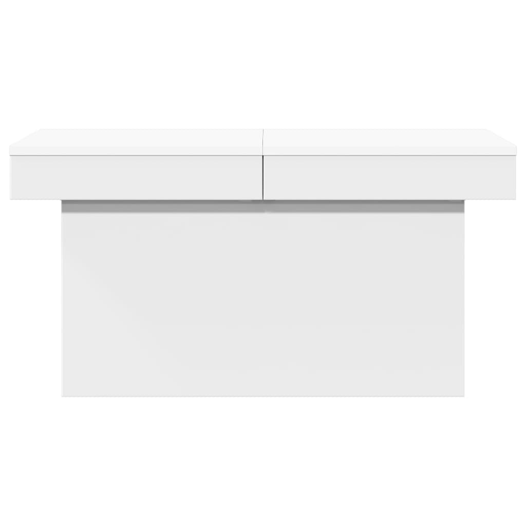 Tavolino da Salotto Bianco 80x55x40 cm in Legno Multistrato 840863