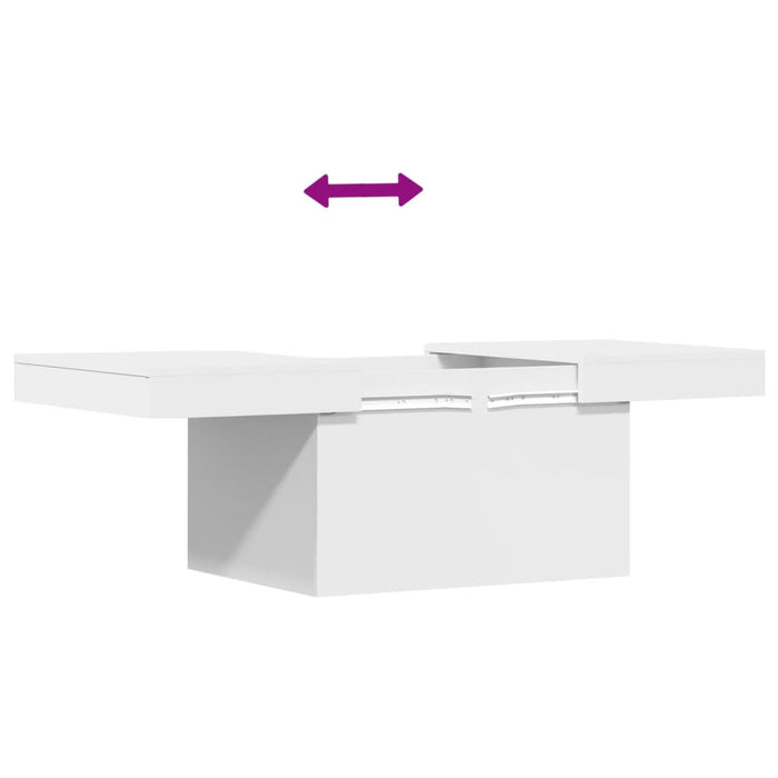 Tavolino da Salotto Bianco 80x55x40 cm in Legno Multistrato 840863