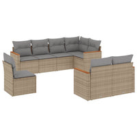 Set Divano da Giardino 8 pz con Cuscini Beige Misto Polyrattan 3226164