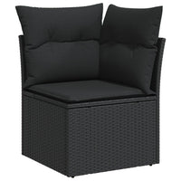 Set Divani da Giardino con Cuscini 7pz Nero Polyrattan 3226181