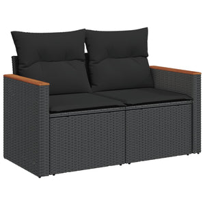 Set Divani da Giardino con Cuscini 7pz Nero Polyrattan 3226181