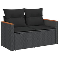 Set Divani da Giardino con Cuscini 8 pz Nero in Polyrattan 3226209