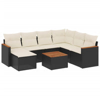 Set Divani da Giardino con Cuscini 8 pz Nero in Polyrattancod mxl 90441