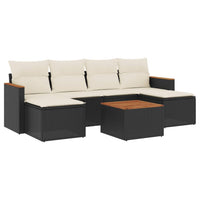 Set Divani da Giardino con Cuscini 7pz Nero Polyrattan 3226224