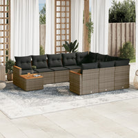 Set Divani da Giardino 11 pz con Cuscini in Polyrattan Grigiocod mxl 114450