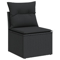 Set Divani da Giardino 10pz con Cuscini in Polyrattan Nero 3226405