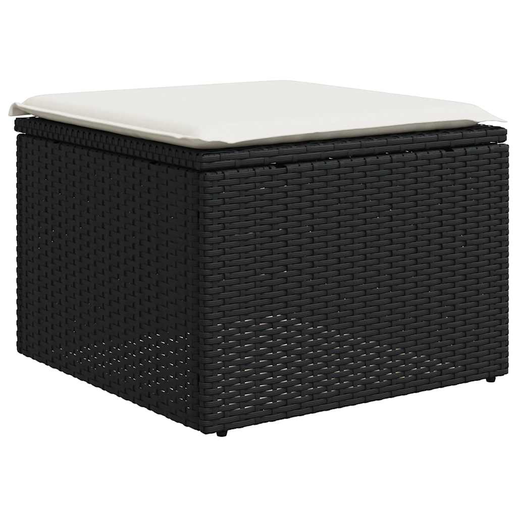 Set Divani da Giardino 11 pz con Cuscini in Polyrattan Nero 3226560