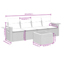 Set Divani da Giardino 5 pz con Cuscini Grigio in Polyrattan
