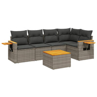 Set Divano da Giardino 6 pz con Cuscini Grigio in Polyrattan 3226795