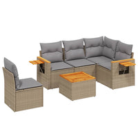 Set Divano da Giardino 6 pz con Cuscini Beige in Polyrattan 3226822