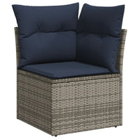 Set Divano da Giardino 8 pz con Cuscini Grigio in Polyrattan