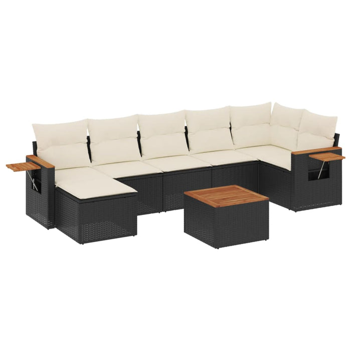 Set Divani da Giardino con Cuscini 8 pz Nero in Polyrattancod mxl 90212
