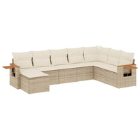 Set Divano da Giardino 8 pz con Cuscini Beige in Polyrattan 3227087