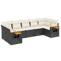 Set Divani da Giardino con Cuscini 7pz Nero Polyrattan 3227106