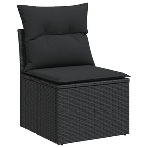 Set Divani da Giardino con Cuscini 7pz Nero Polyrattan 3227546