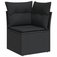 Set Divani da Giardino 10pz con Cuscini in Polyrattan Nero 3227987