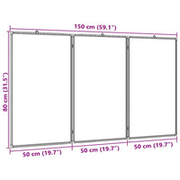 vidaXL Lavagna Magnetica Pieghevole 150x80x1,7 cm in Alluminio