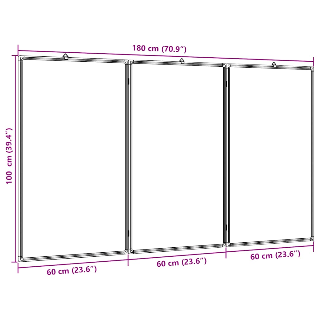 Lavagna Magnetica Pieghevole 180x100x1,7 cm in Alluminio