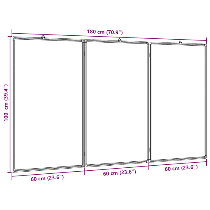 Lavagna Magnetica Pieghevole 180x100x1,7 cm in Alluminio