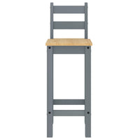 Set da Bar 3 pz Grigio in Legno Massello di Pino 4005688