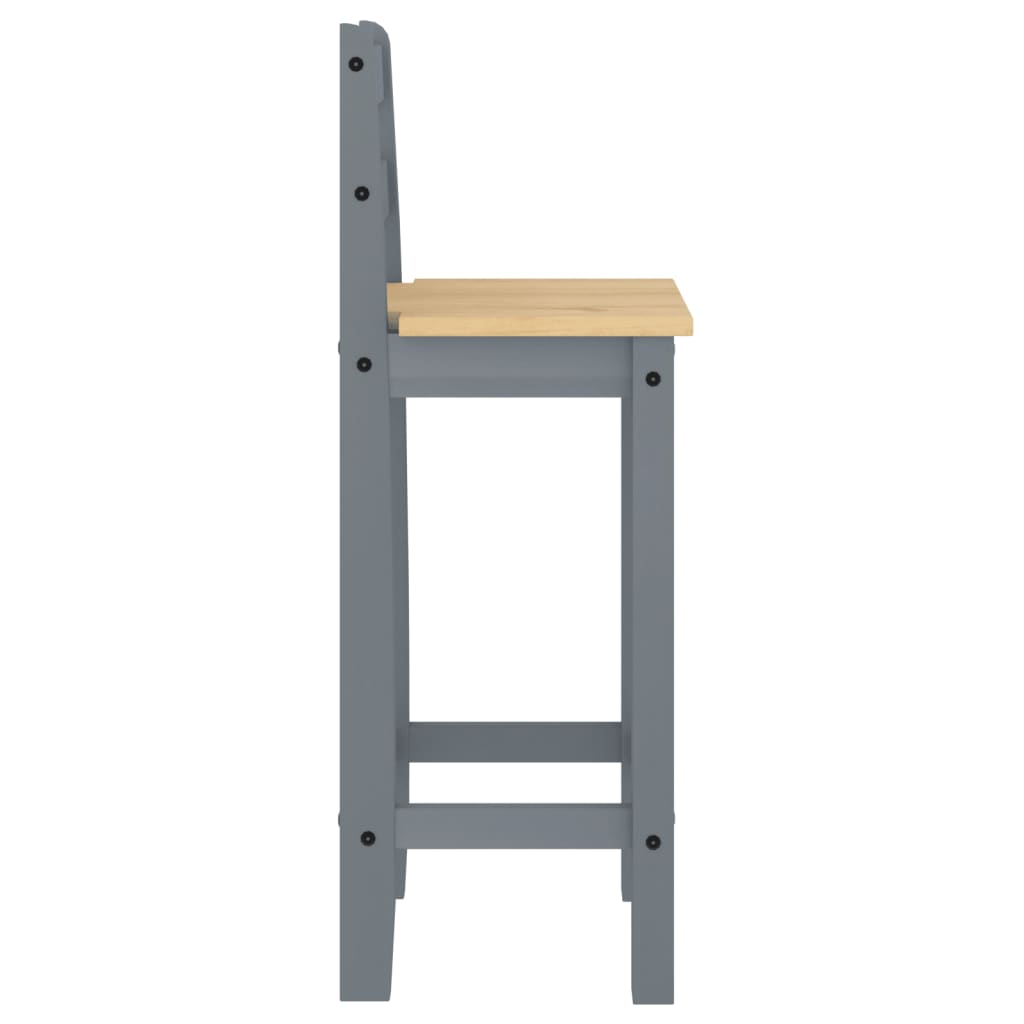 Set da Bar 3 pz Grigio in Legno Massello di Pino 4005688
