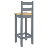 Set da Bar 3 pz Grigio in Legno Massello di Pino 4005688