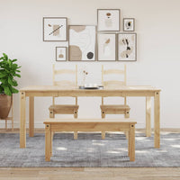 Tavolo da Pranzo Panama Grigio 180x90x75 cm Legno Massello Pino 4005708