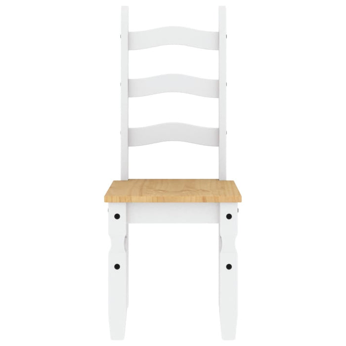 Sedie da Pranzo 2 pz Corona Bianche 42x47x107cm Legno Massello di Pino 4005725