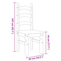 Sedie da Pranzo 2 pz Corona Bianche 42x47x107cm Legno Massello di Pino 4005725