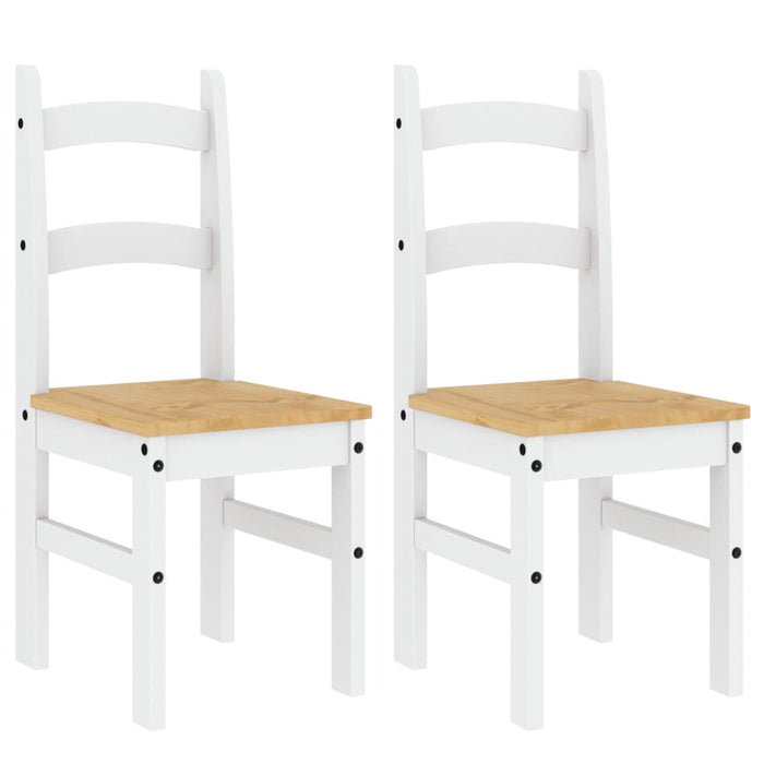 Sedie da Pranzo 2 pz Bianche 40x46x99 cm Legno Massello di Pino