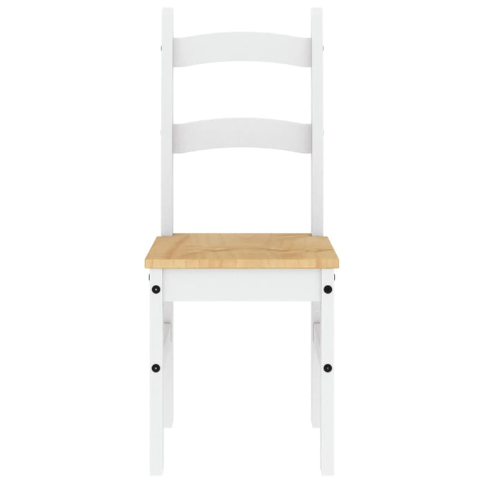 Sedie da Pranzo 2 pz Bianche 40x46x99 cm Legno Massello di Pino
