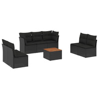 Set Divani da Giardino con Cuscini 8 pz Nero in Polyrattan 3223563